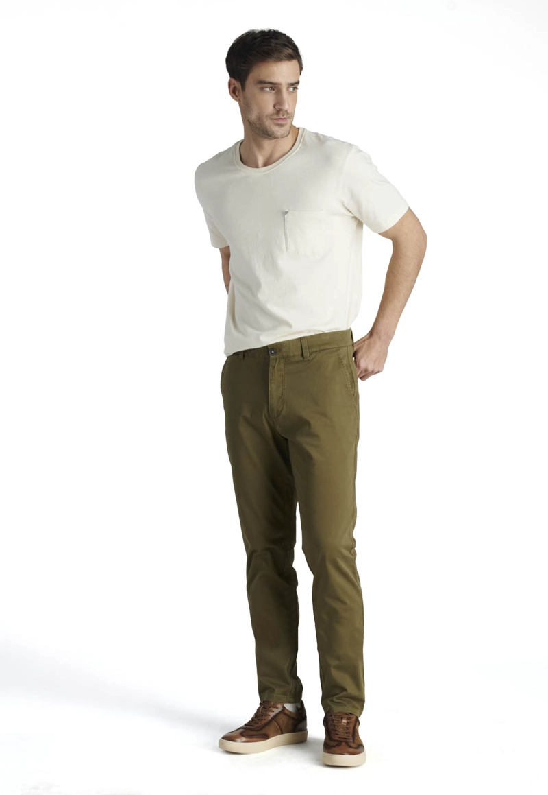 PANTALON BAGNEAUX SLIM HERITAGE OLIVE - 2
