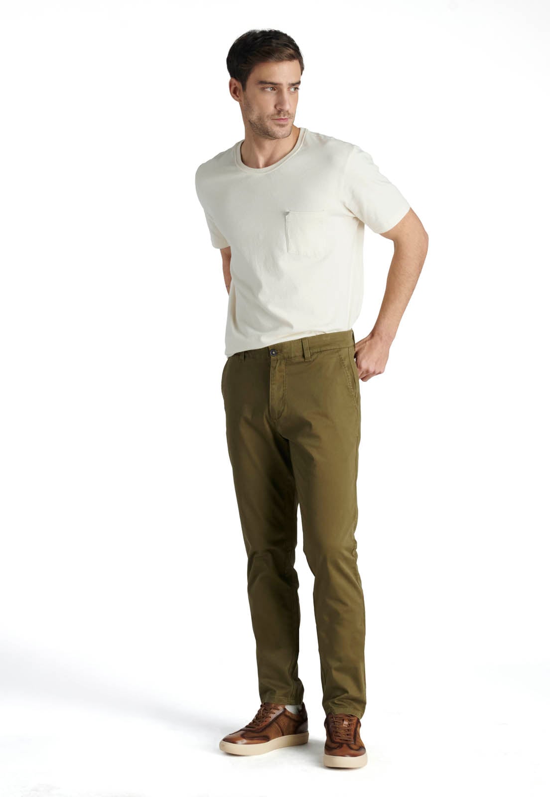 PANTALON BAGNEAUX SLIM HERITAGE OLIVE - 2