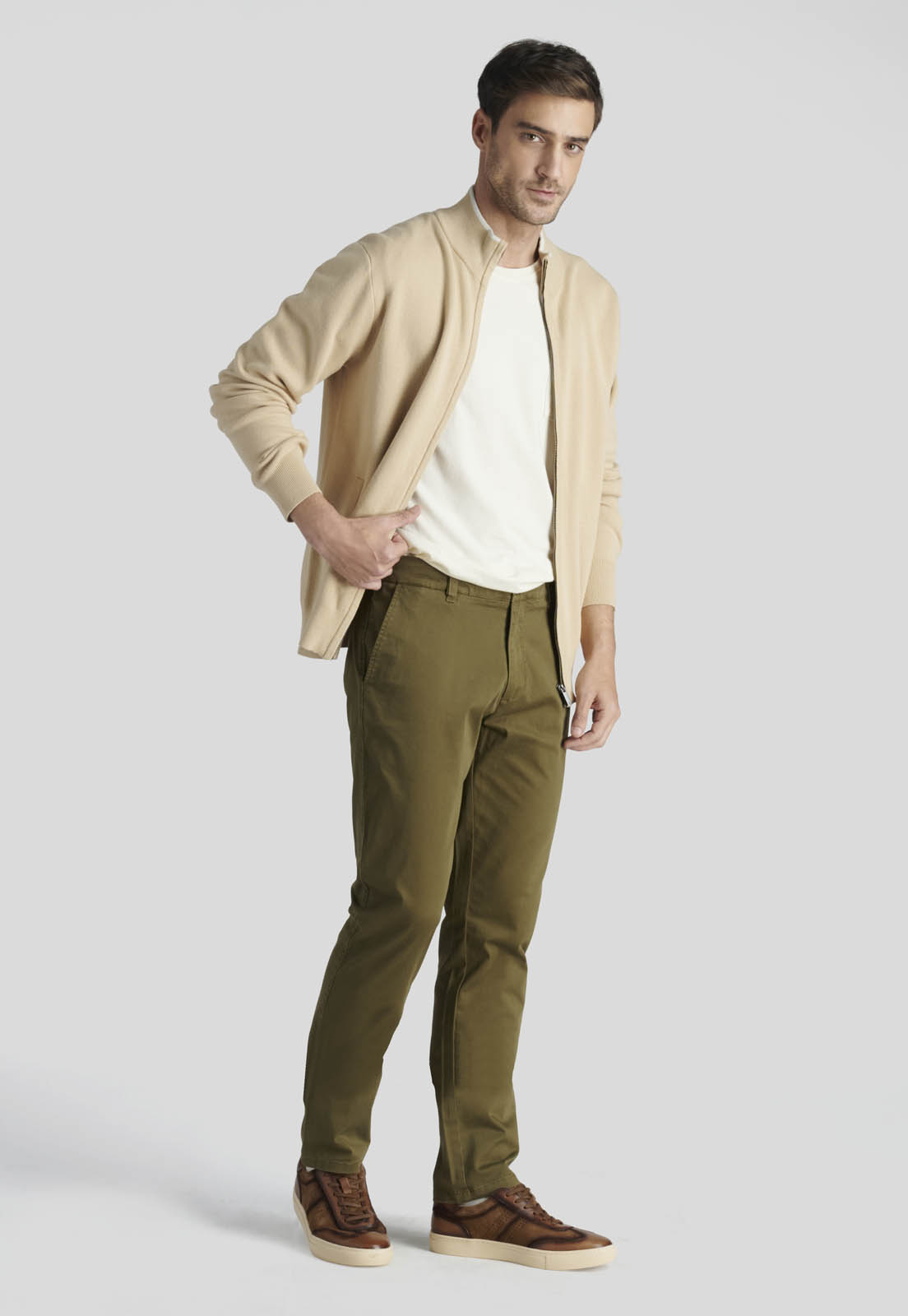 PANTALON BAGNEAUX SLIM HERITAGE OLIVE - 5