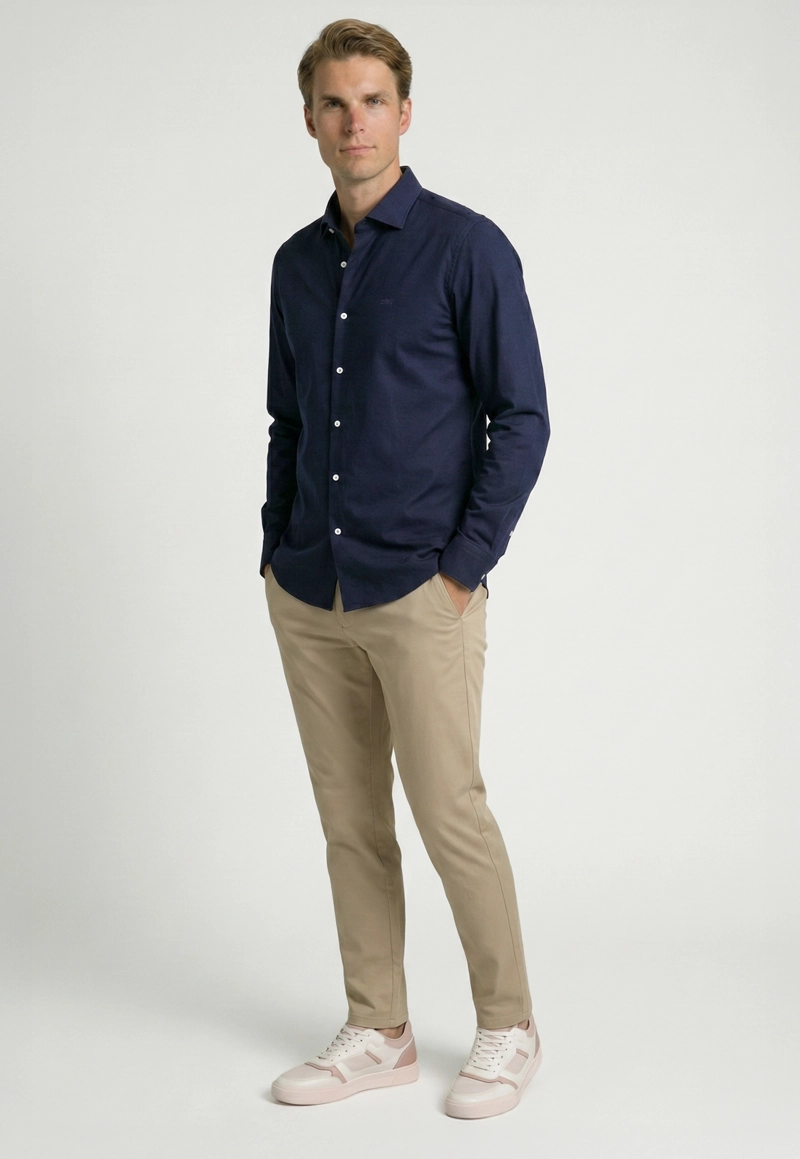 CAMISA LONDON NAVY M/LARGA - 2