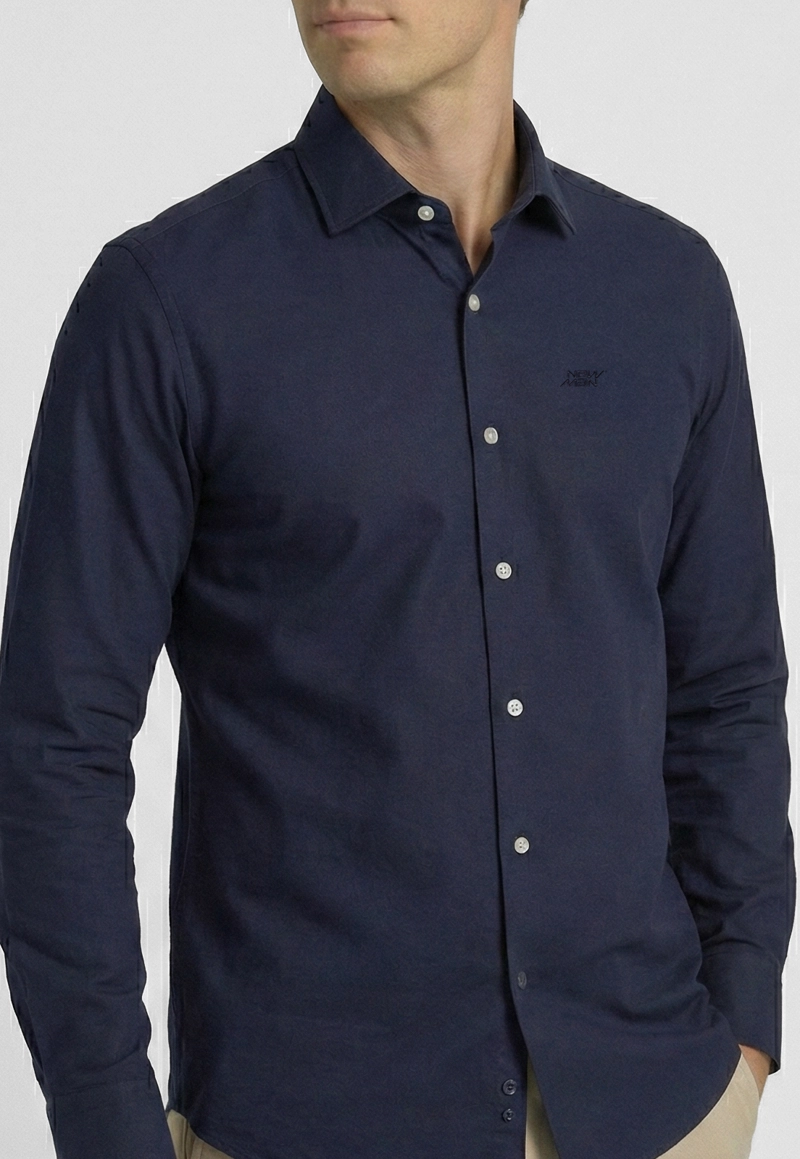 CAMISA LONDON NAVY M/LARGA - 3