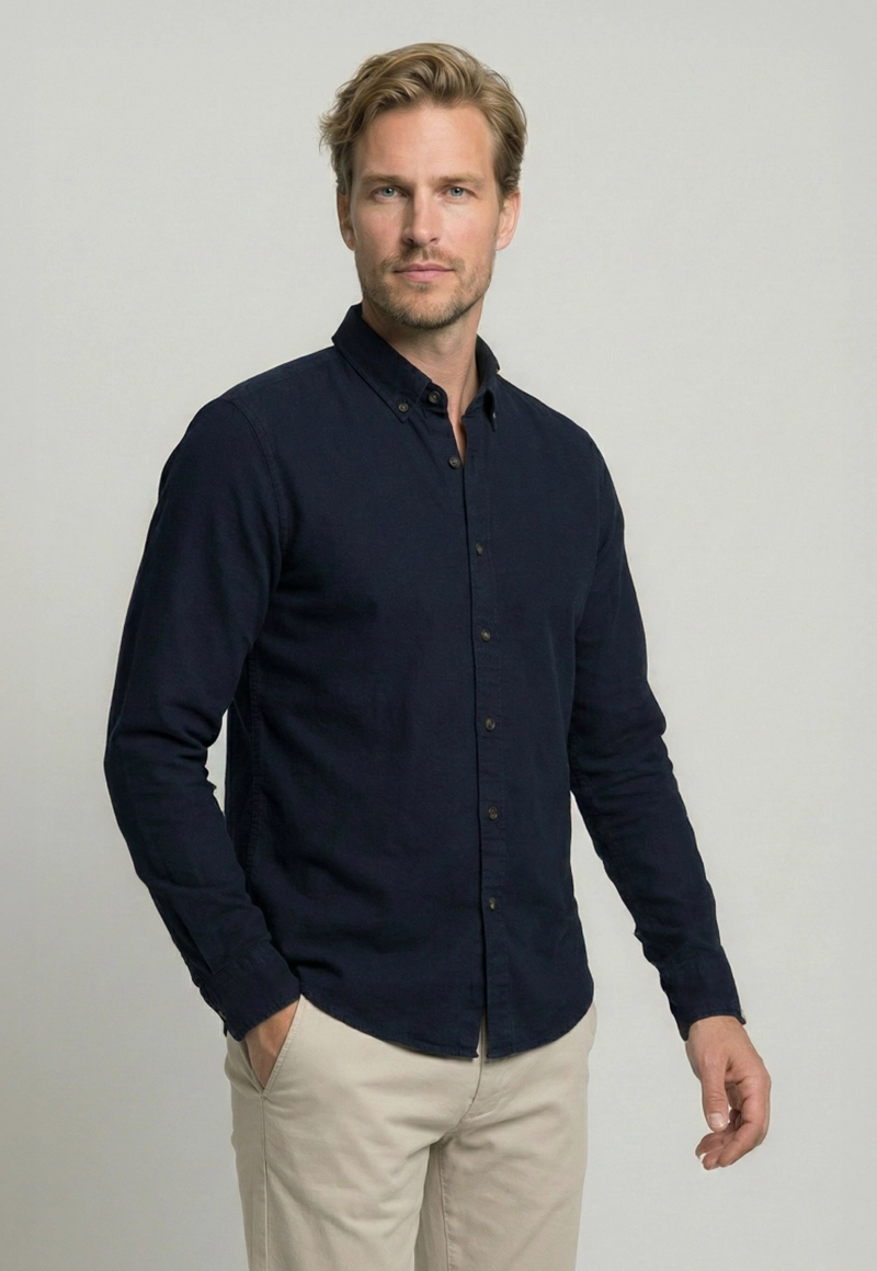 CAMISA ELY NAVY - 1