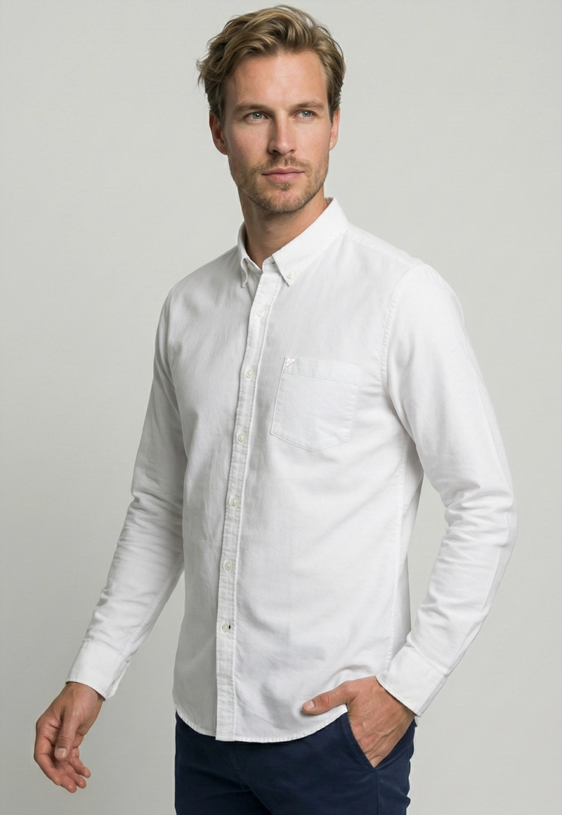 CAMISA WHITE EXETER SMART DOWN NECK - 1