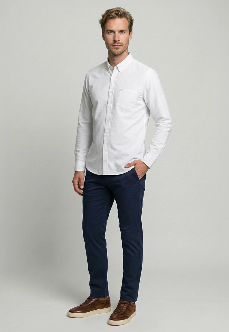 CAMISA WHITE EXETER SMART DOWN NECK - 2