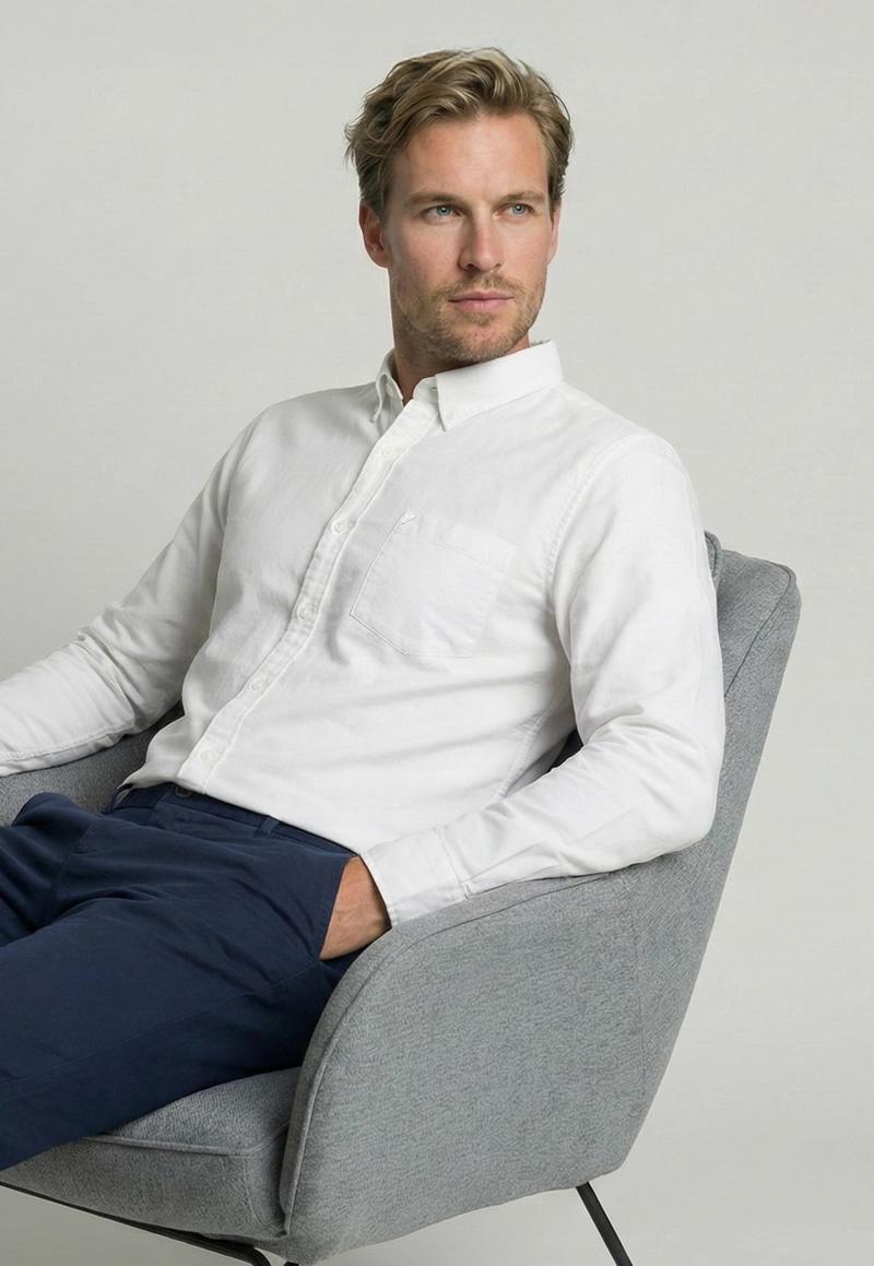 CAMISA WHITE EXETER SMART DOWN NECK - 5