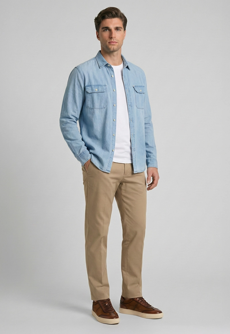 CAMISA LISSE DENIM LT BLUE - 2