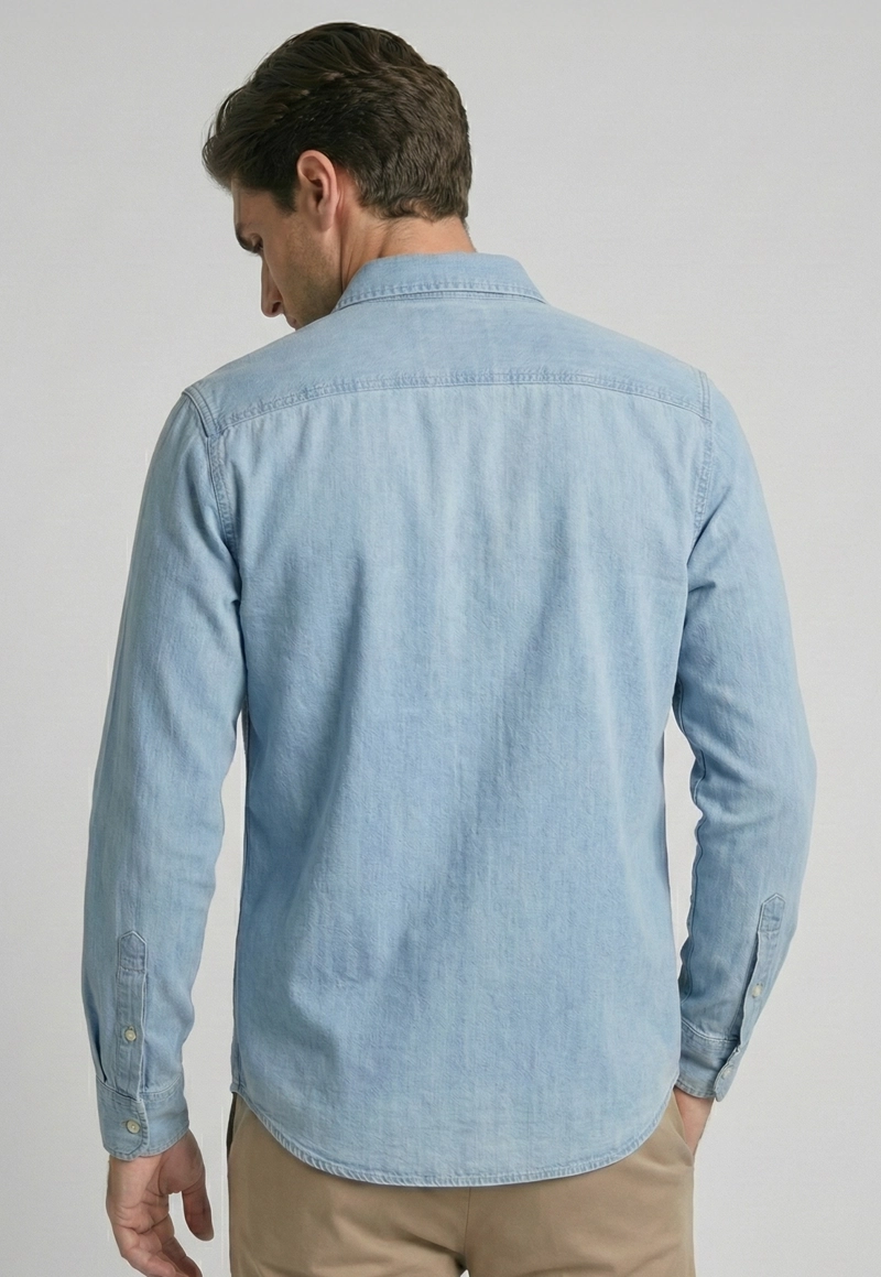 CAMISA LISSE DENIM LT BLUE - 4