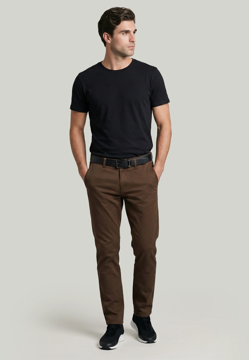 PANTALON BAGNEAUX SLIM FIT COFFE - 2