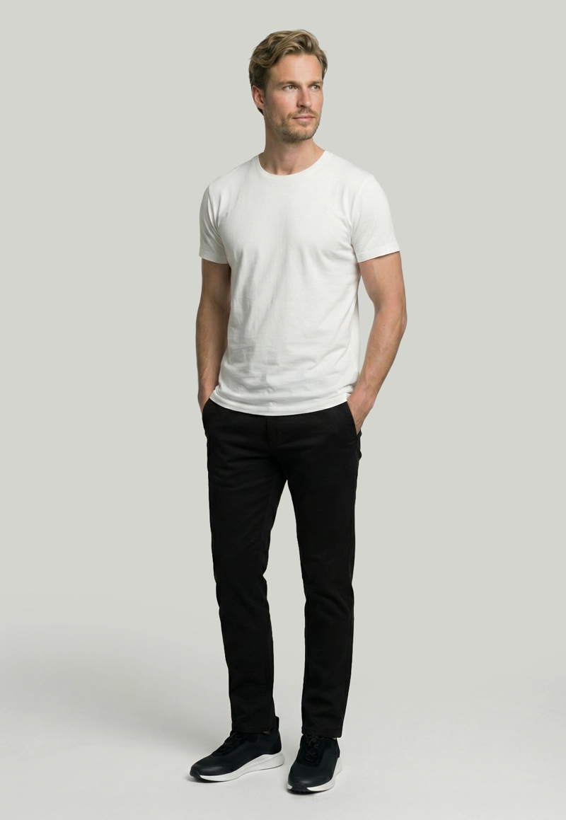 PANTALON BAGNEAUX SLIM FIT BLACK - 2