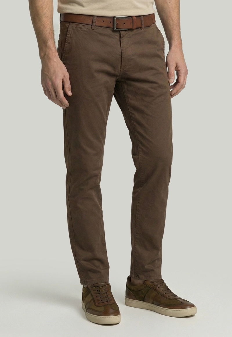 PANTALON BAGNEAUX REGULAR FIT MOCHA - 1