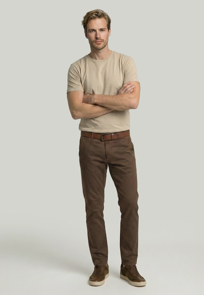 PANTALON BAGNEAUX REGULAR FIT MOCHA - 2