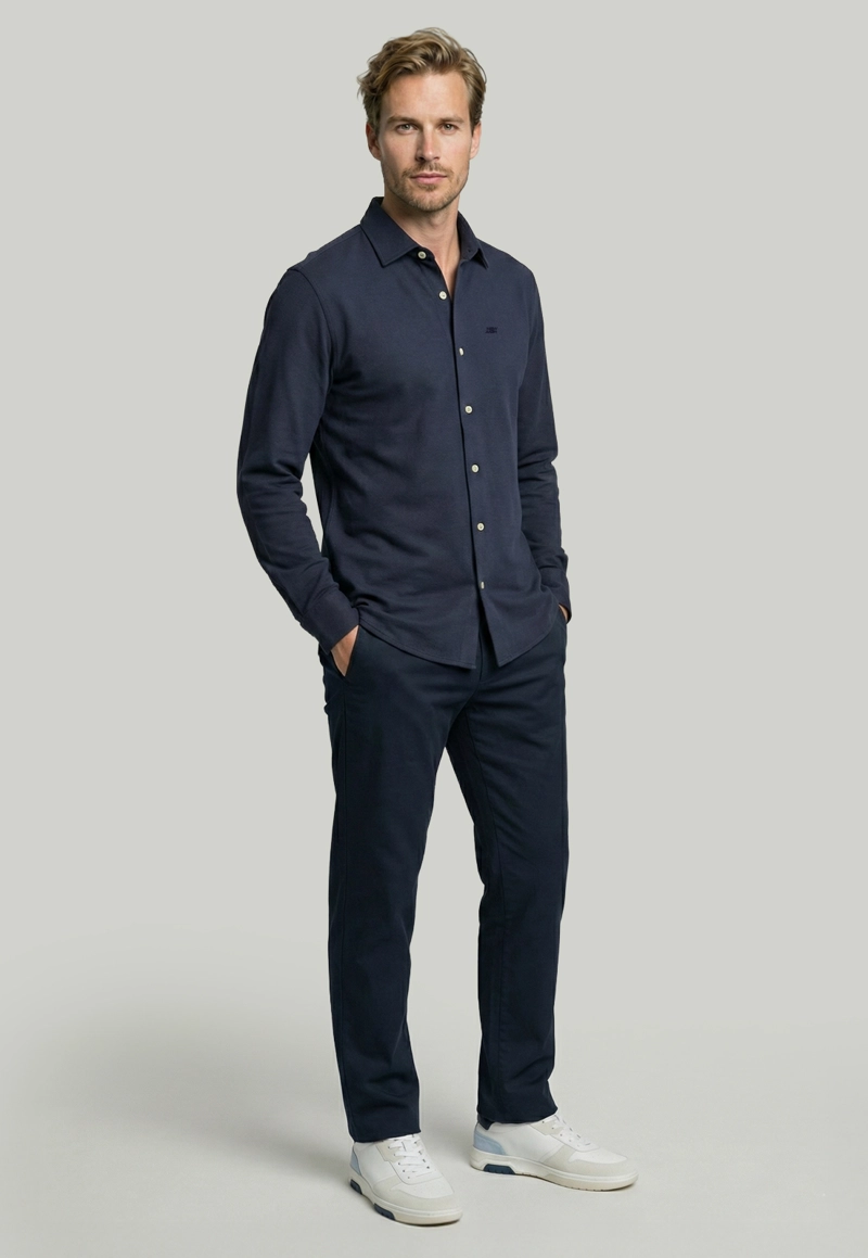 CAMISA SLIM ESCOCIA NAVY - 2