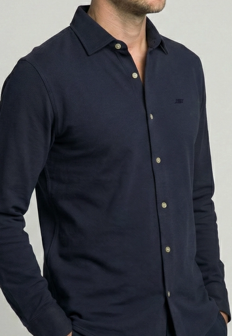 CAMISA SLIM ESCOCIA NAVY - 3