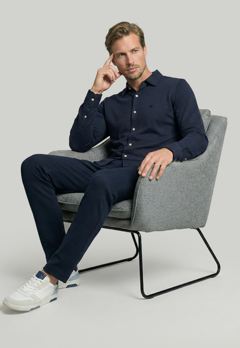 CAMISA SLIM ESCOCIA NAVY - 5