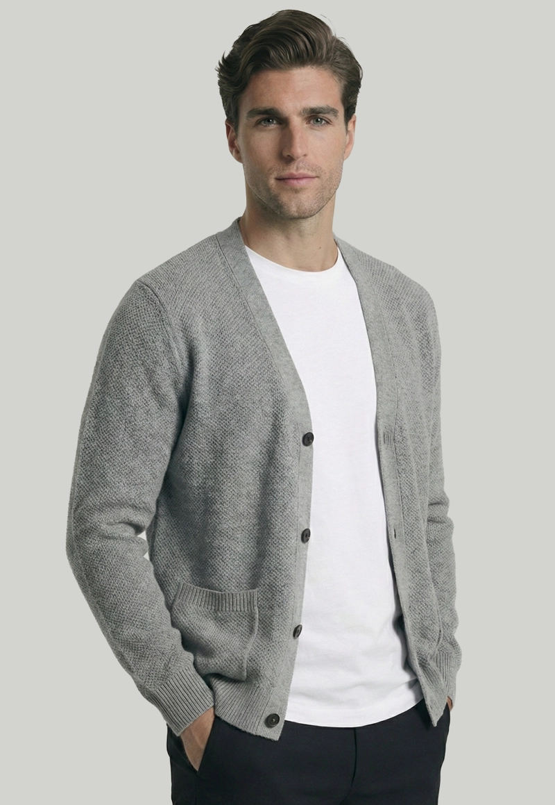 CARDIGAN VALENCIA GREY MELANGE - 1