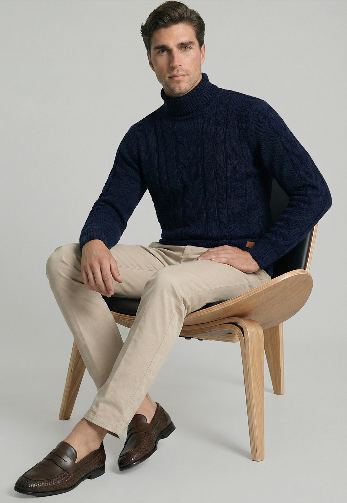 SWEATER AREZZO NAVY MELANGE - 5