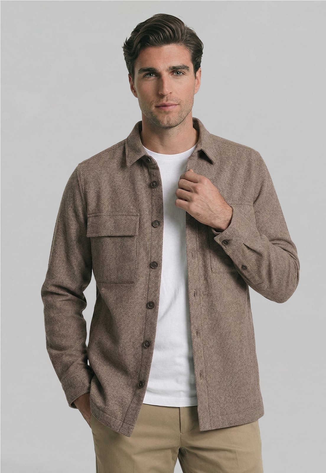 OVERSHIRT MARSELLA TOASTED MELANGE - 1