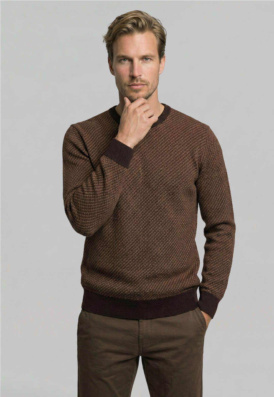 SWEATER LEEDS CAMEL MELANGE - 1