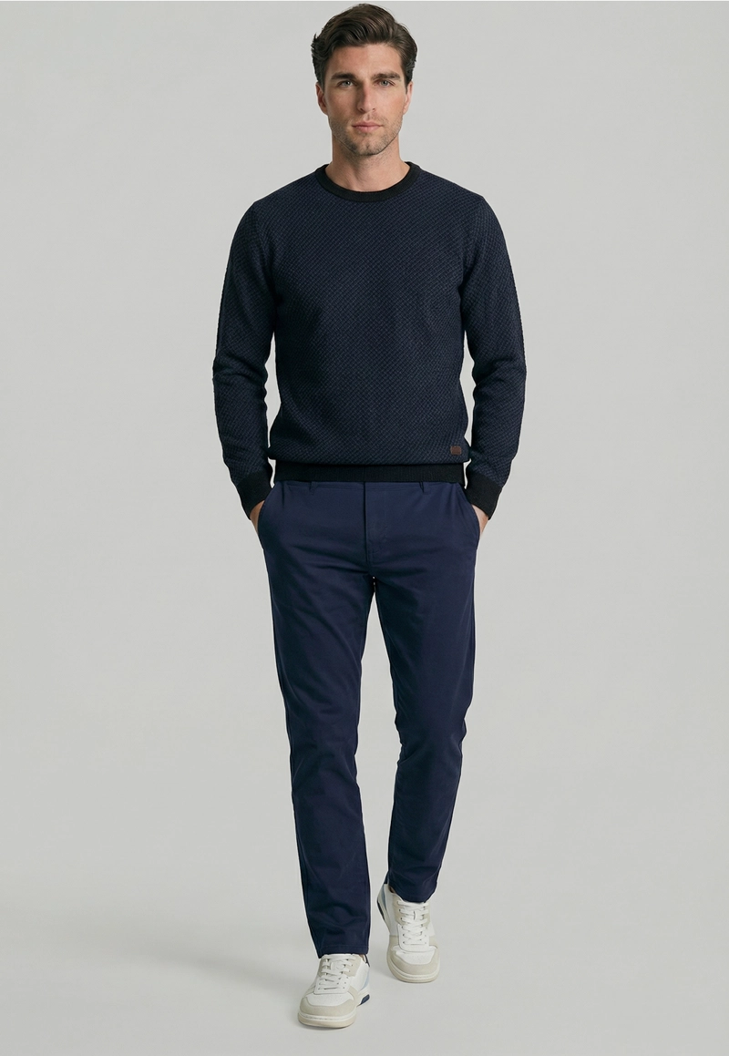 SWEATER LEEDS BLUE MELANGE - 2