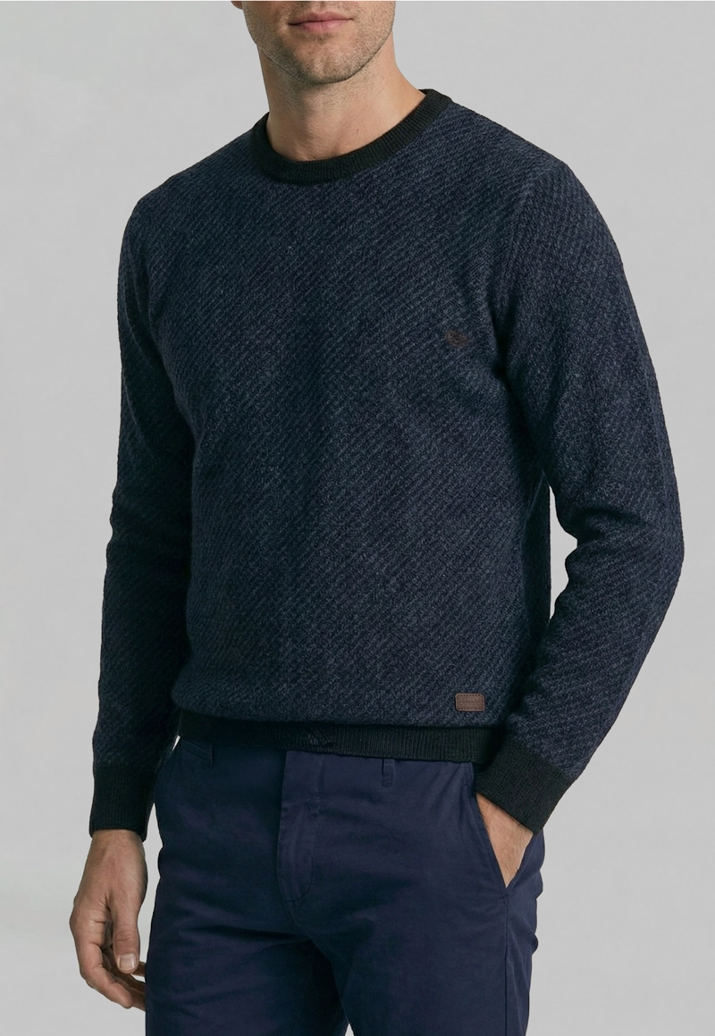 SWEATER LEEDS BLUE MELANGE - 3