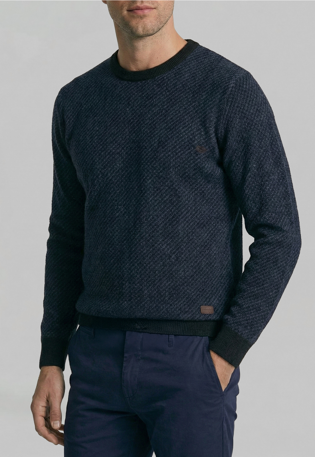 SWEATER LEEDS BLUE MELANGE - 3