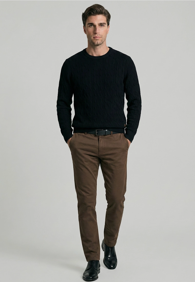 SWEATER LEICESTER NAVY MELANGE - 2