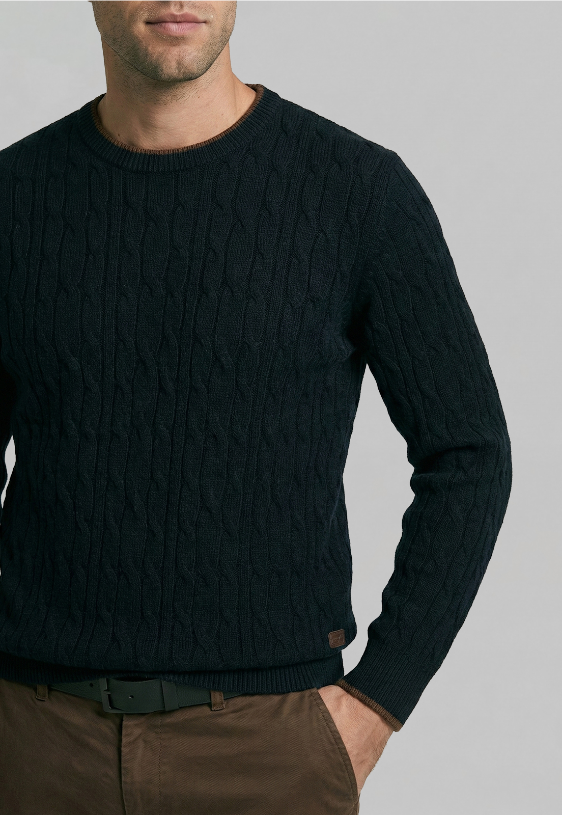 SWEATER LEICESTER NAVY MELANGE - 3