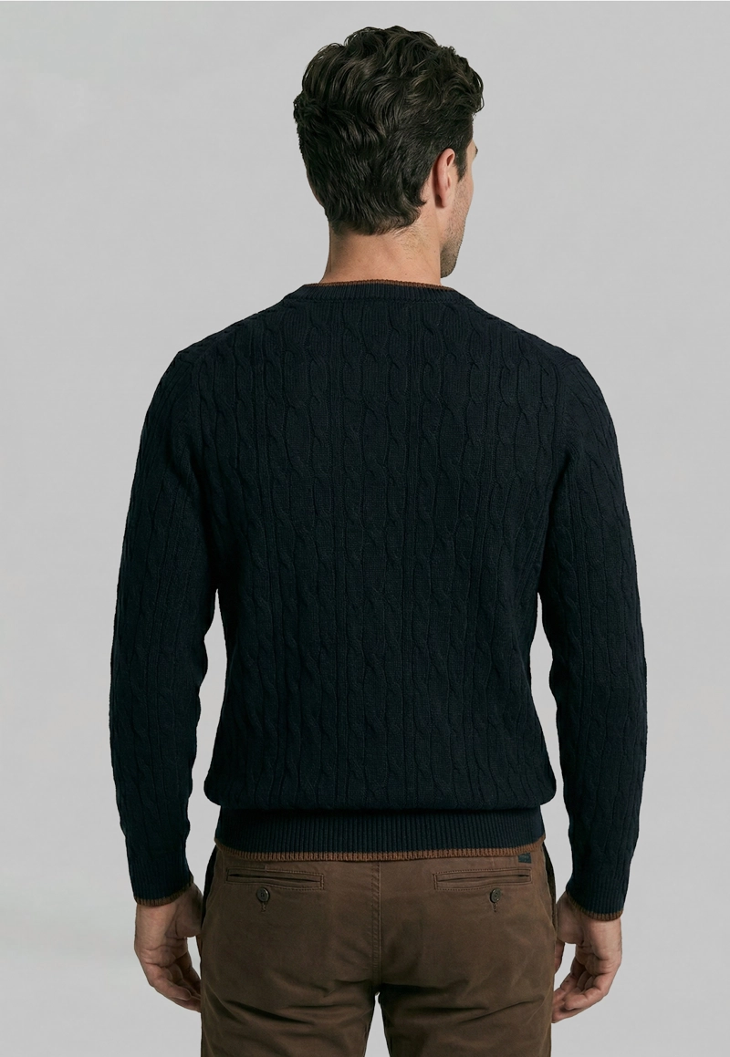 SWEATER LEICESTER NAVY MELANGE - 4