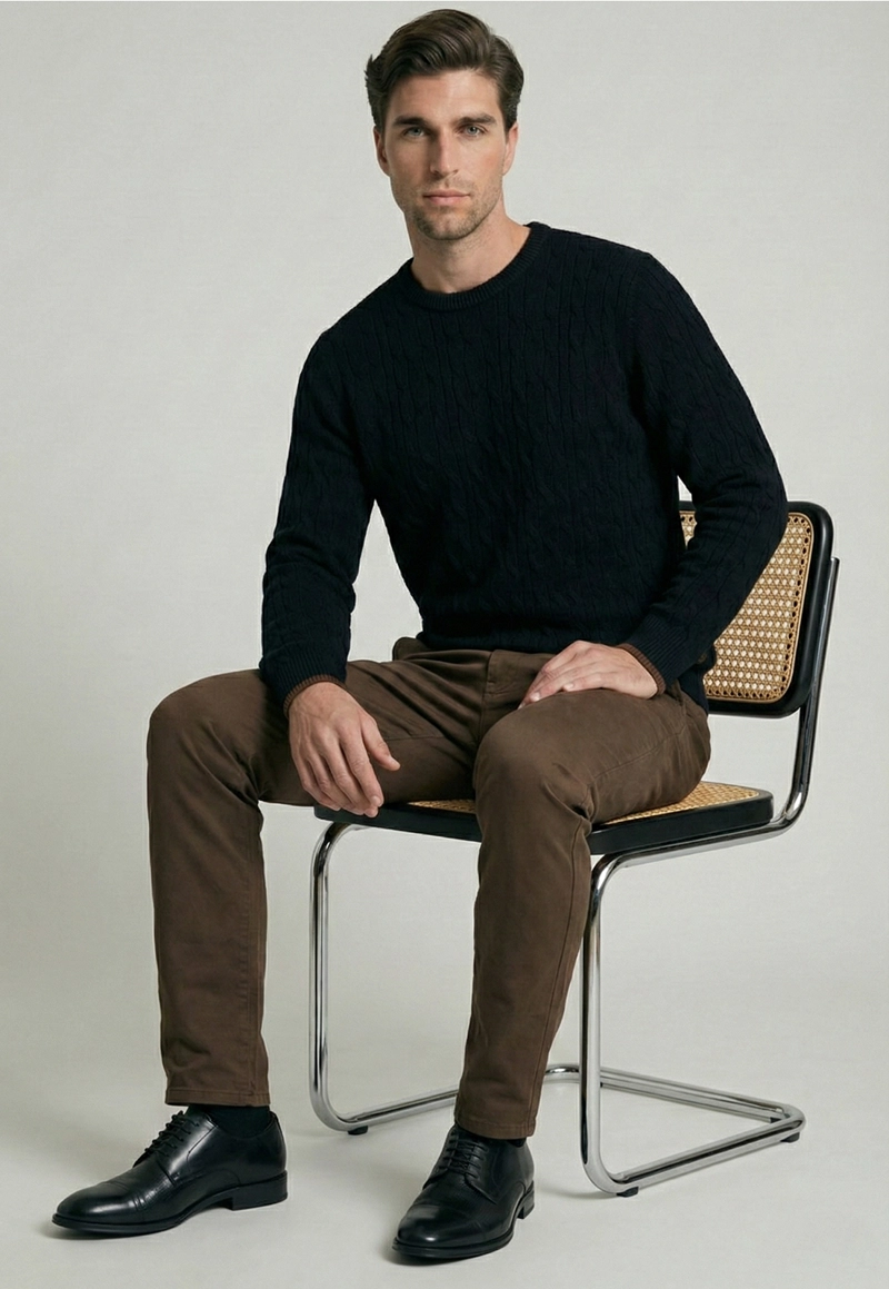 SWEATER LEICESTER NAVY MELANGE - 5