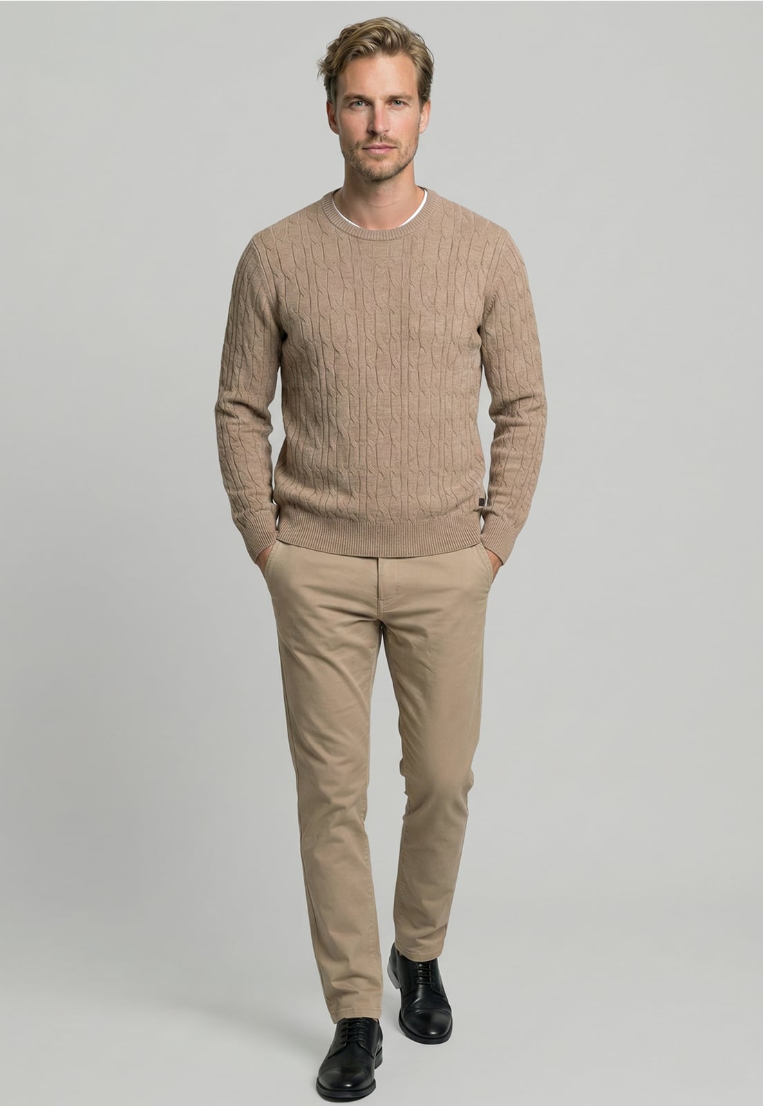 SWEATER LEICESTER CAMEL MELANGE - 2