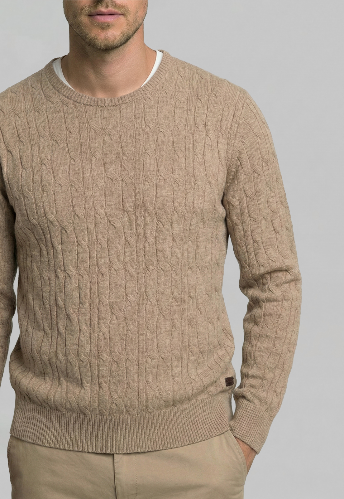 SWEATER LEICESTER CAMEL MELANGE - 3