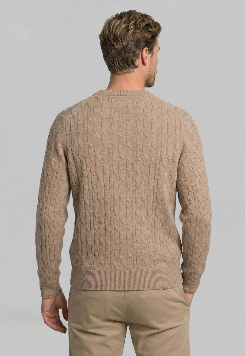 SWEATER LEICESTER CAMEL MELANGE - 4