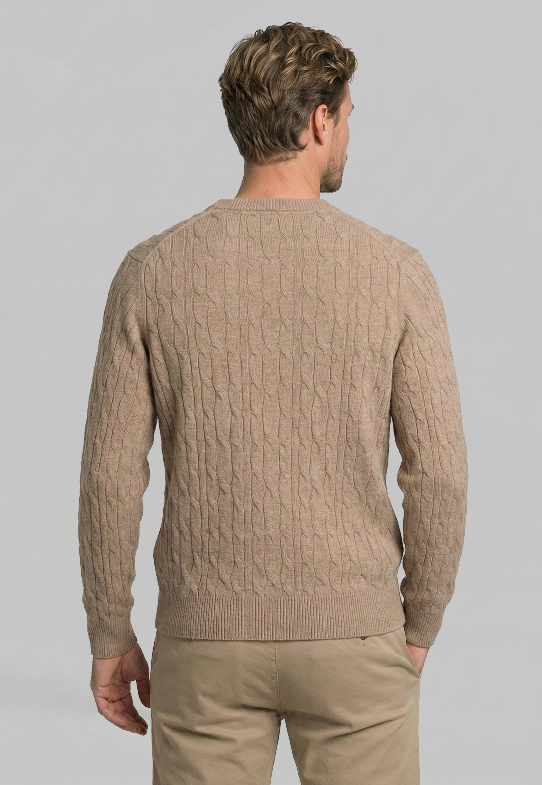 SWEATER LEICESTER CAMEL MELANGE - 4