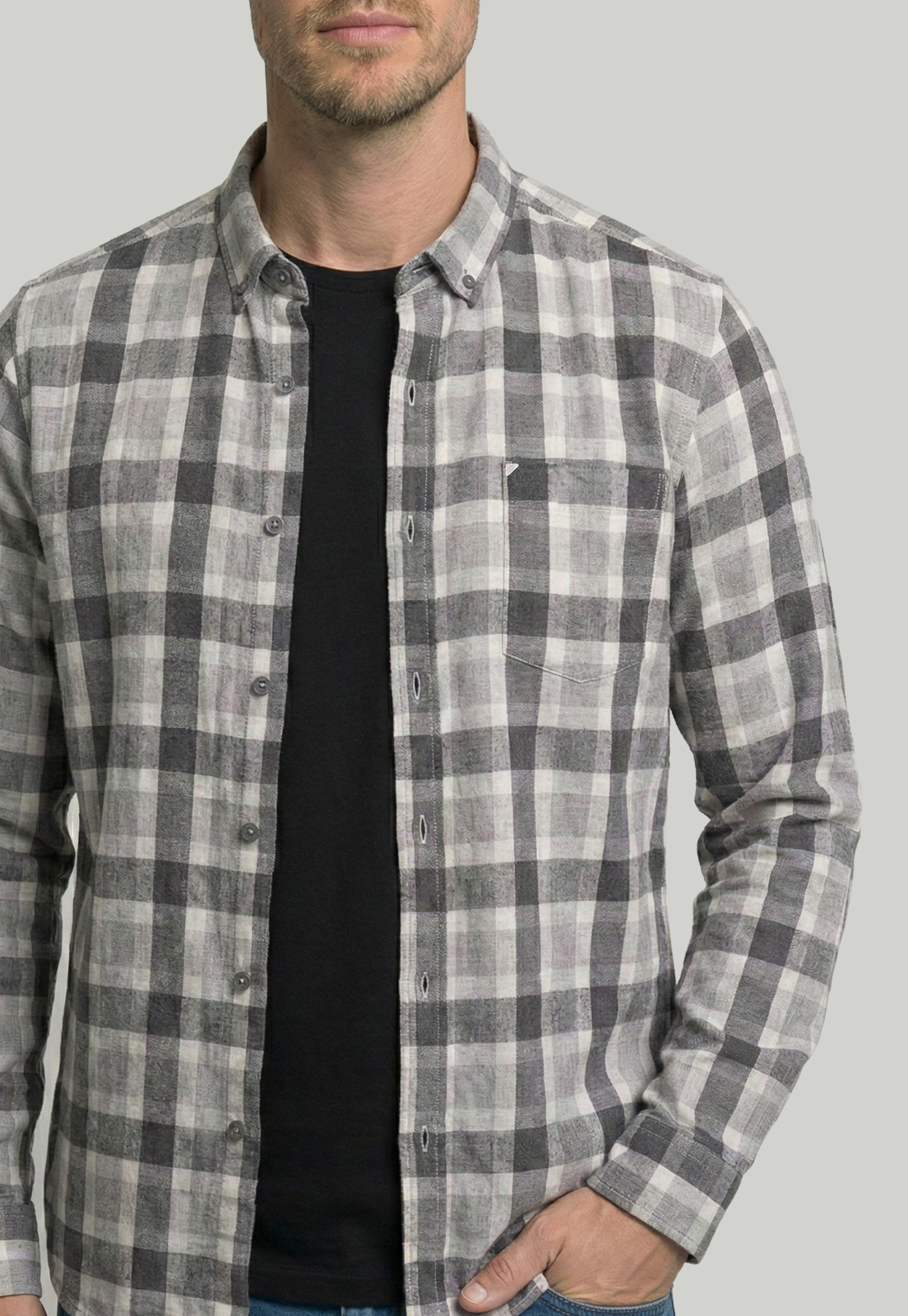 CAMISA BRIGHTON GREY MELANGE - 3