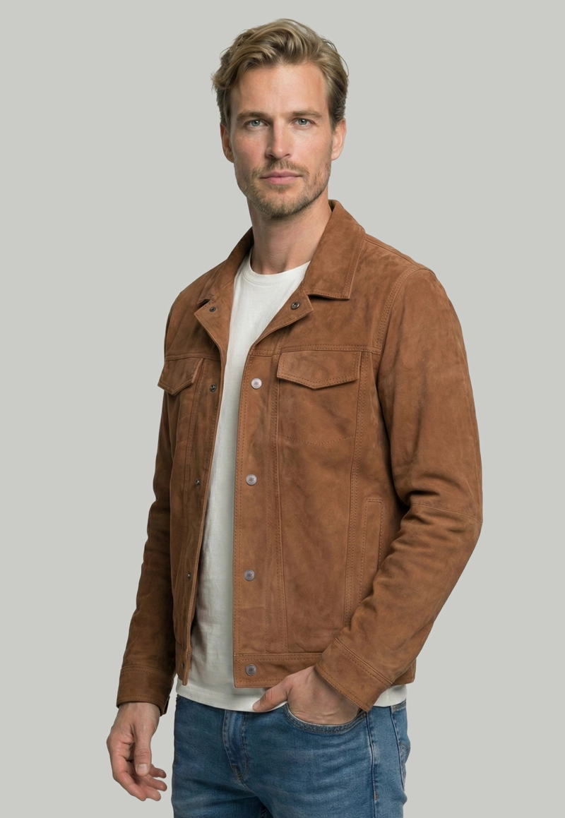CHAQUETA SUEDE MONACO CAMEL - 1