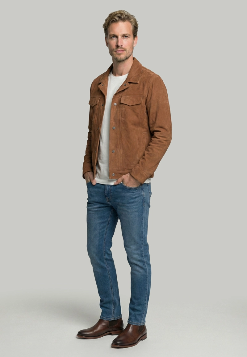 CHAQUETA SUEDE MONACO CAMEL - 2