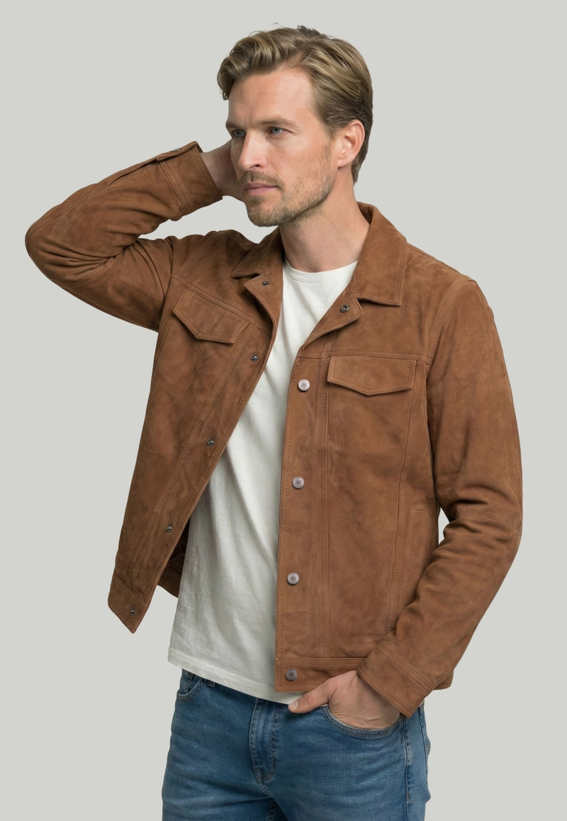 CHAQUETA SUEDE MONACO CAMEL - 5