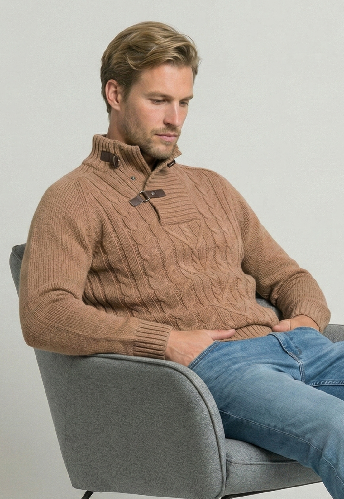 SWEATER ASTI CAMEL MELANGE - 5