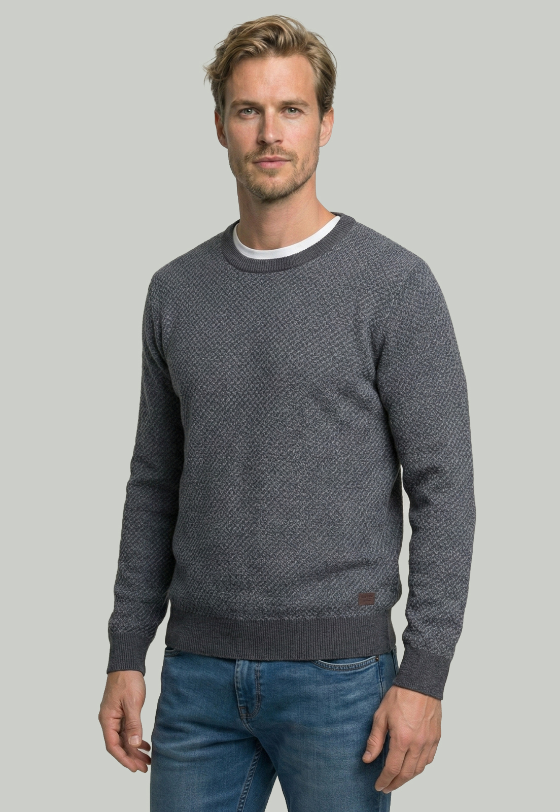 SWEATER LEEDS GREY MELANGE - 1