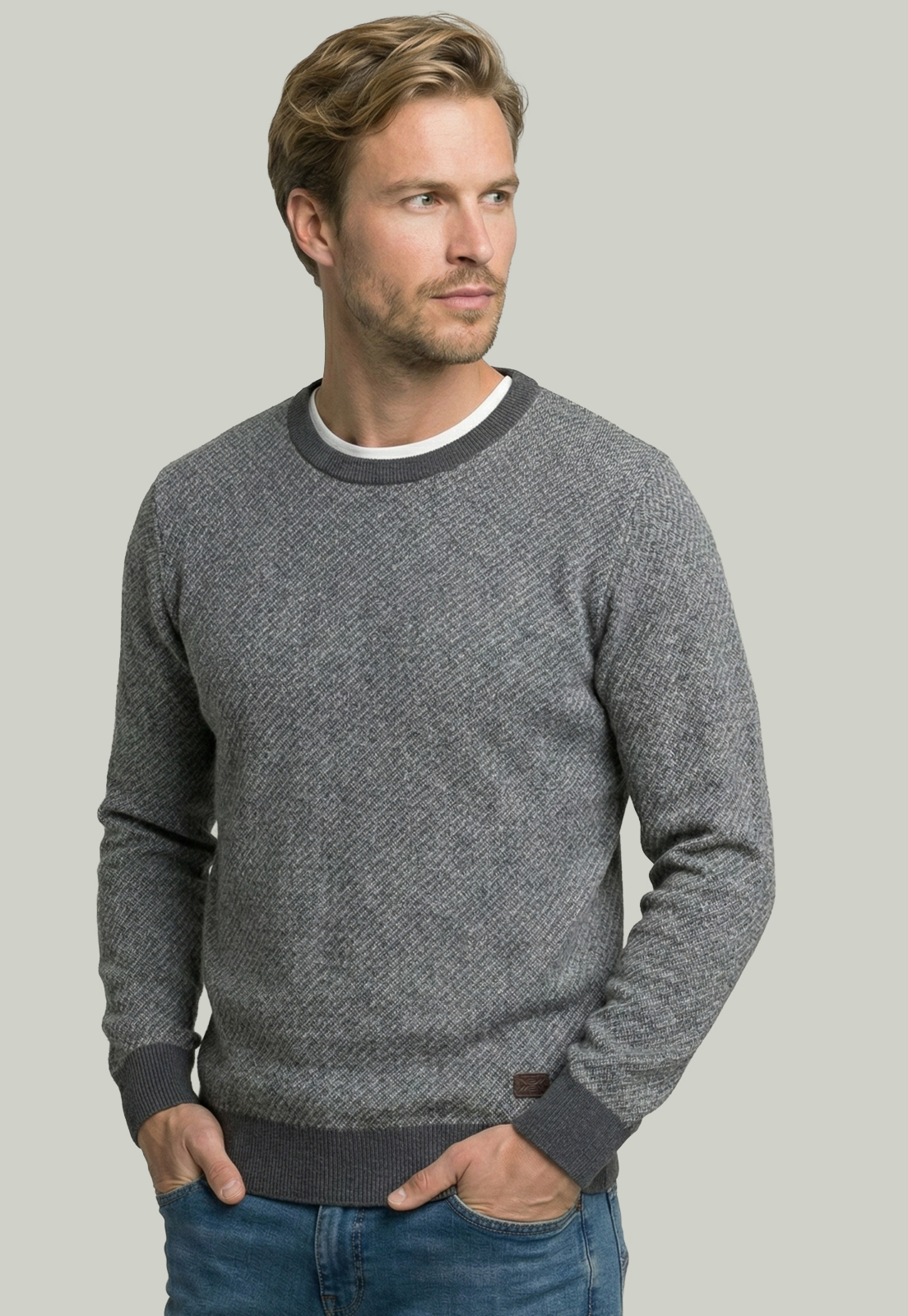 SWEATER LEEDS GREY MELANGE - 5