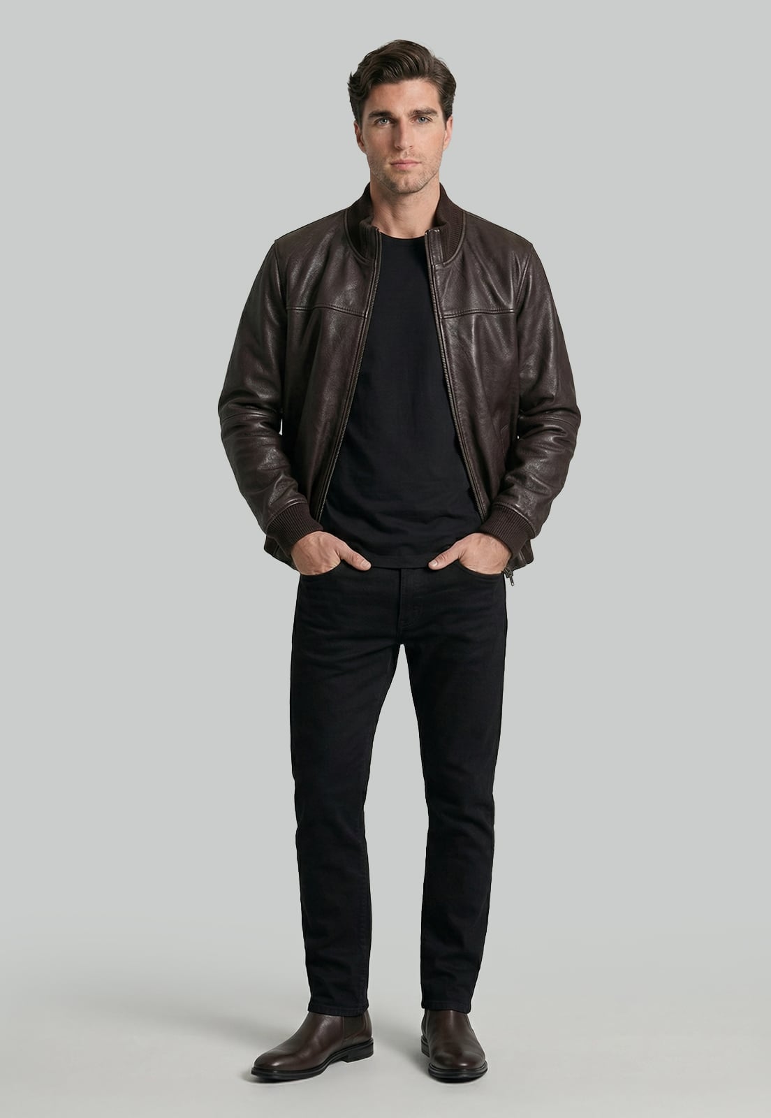 CHAQUETA LEATHER PRAGA DK BROWN - 2