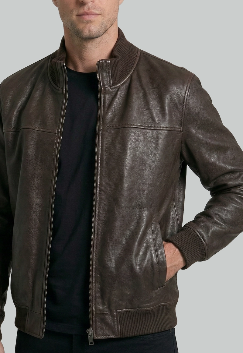 CHAQUETA LEATHER PRAGA DK BROWN - 3