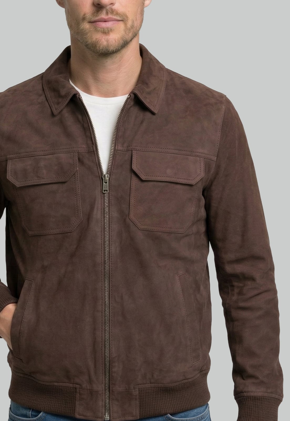 CHAQUETA SUEDE LYON BROWN - 3