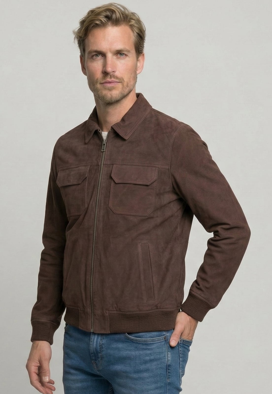 CHAQUETA SUEDE LYON BROWN - 5