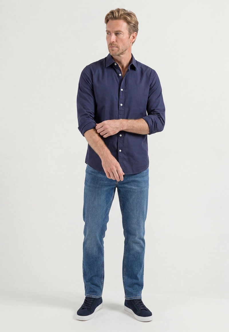 CAMISA ELY SLIM NAVY - 2