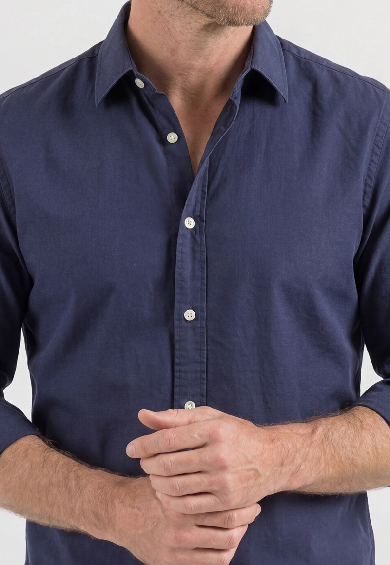CAMISA ELY SLIM NAVY - 3