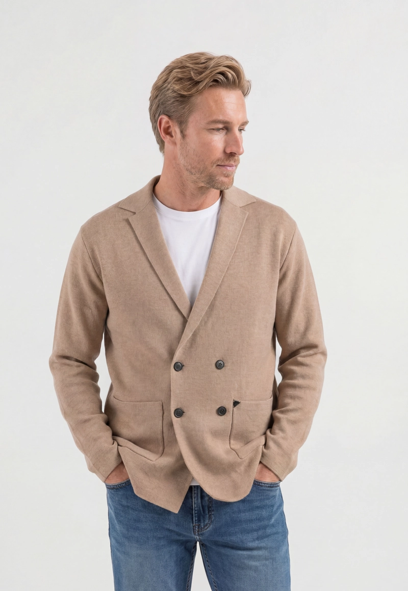 CARDIGAN BOURGES TAUPE - 1