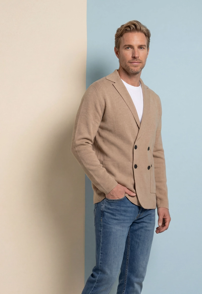 CARDIGAN BOURGES TAUPE - 5