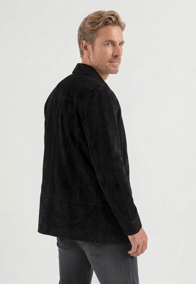 OVERSHIRT SUEDE BLACK - 3