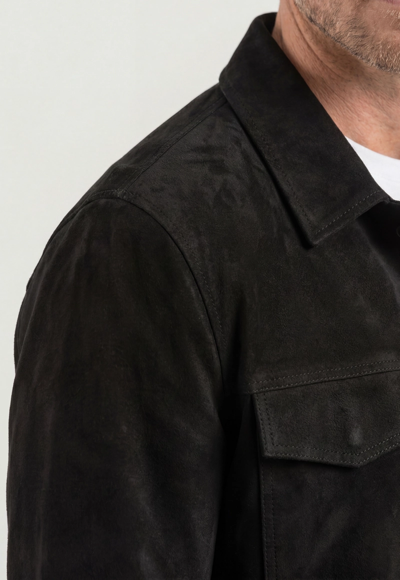 OVERSHIRT SUEDE BLACK - 4